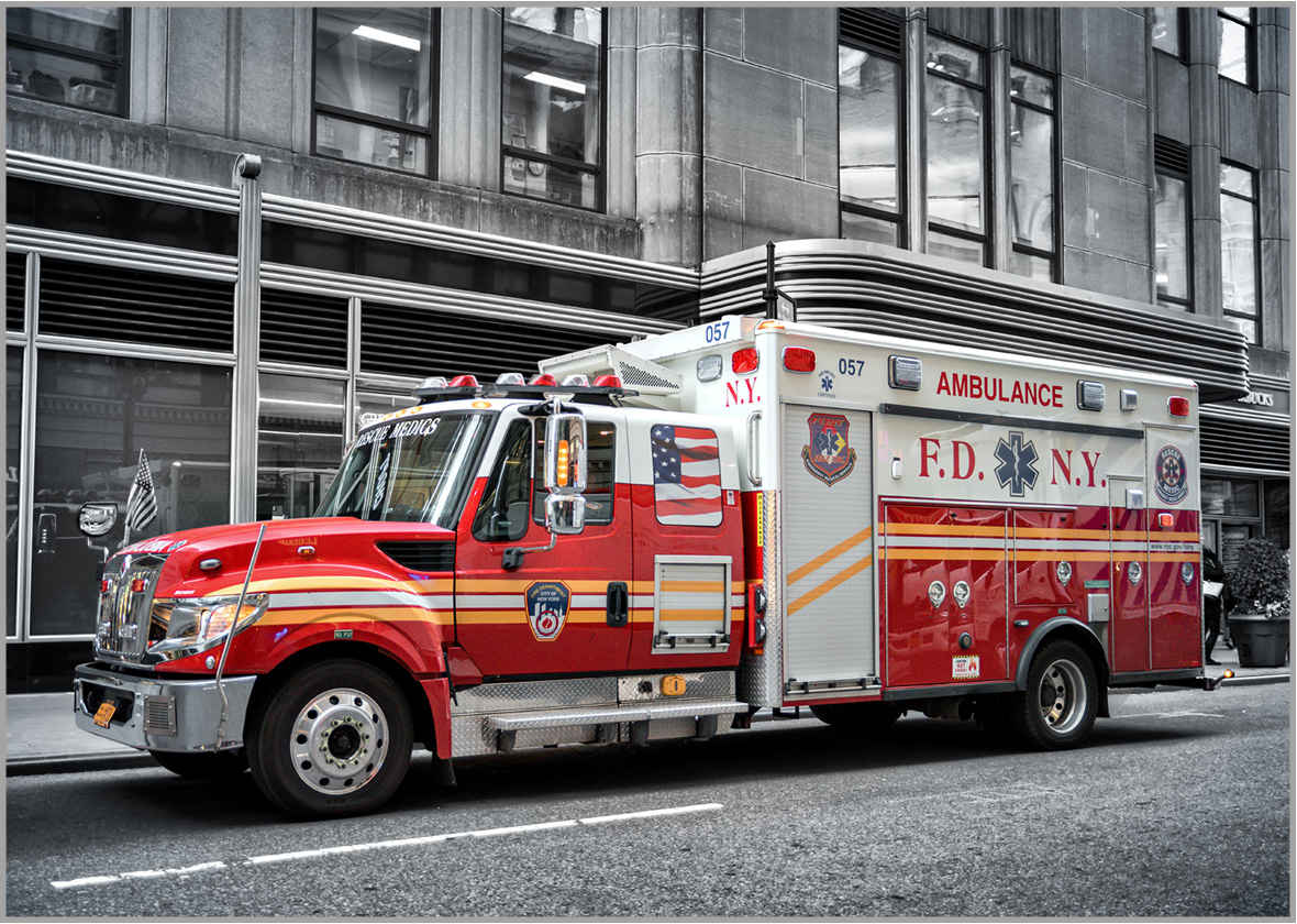 LED Bild Feuerwehr New York Ambulance