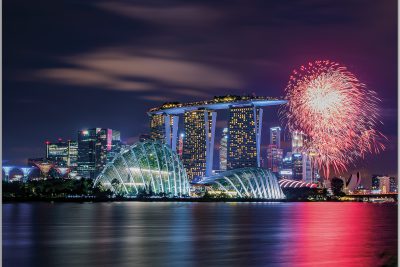 LED Bild Singapur Skyline