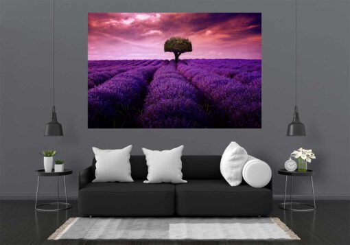 LED Wall Art Bild Lavendelfeld