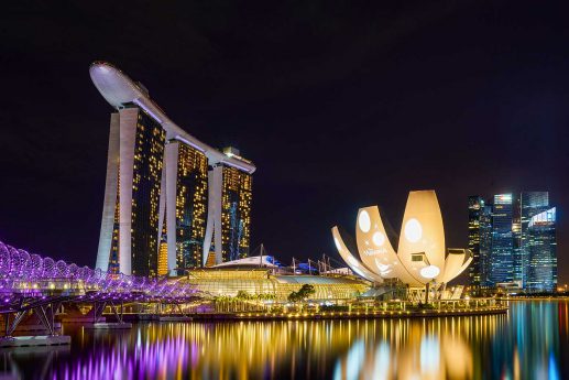 LED Bild Singapur bei Nacht