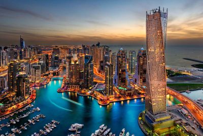 LED Bild Dubai Hafen