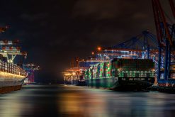 LED Bild Hamburg Hafen